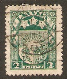 Latvia 1921 2r green. SG88.
